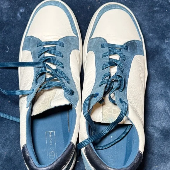 G. Brown Dynamic Low Top Sneaker Calfskin & Blue Suede Men's Size 12 Shoes